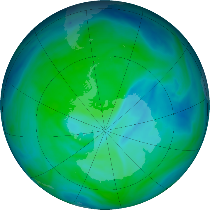 Antarctic ozone map for 21 December 2006